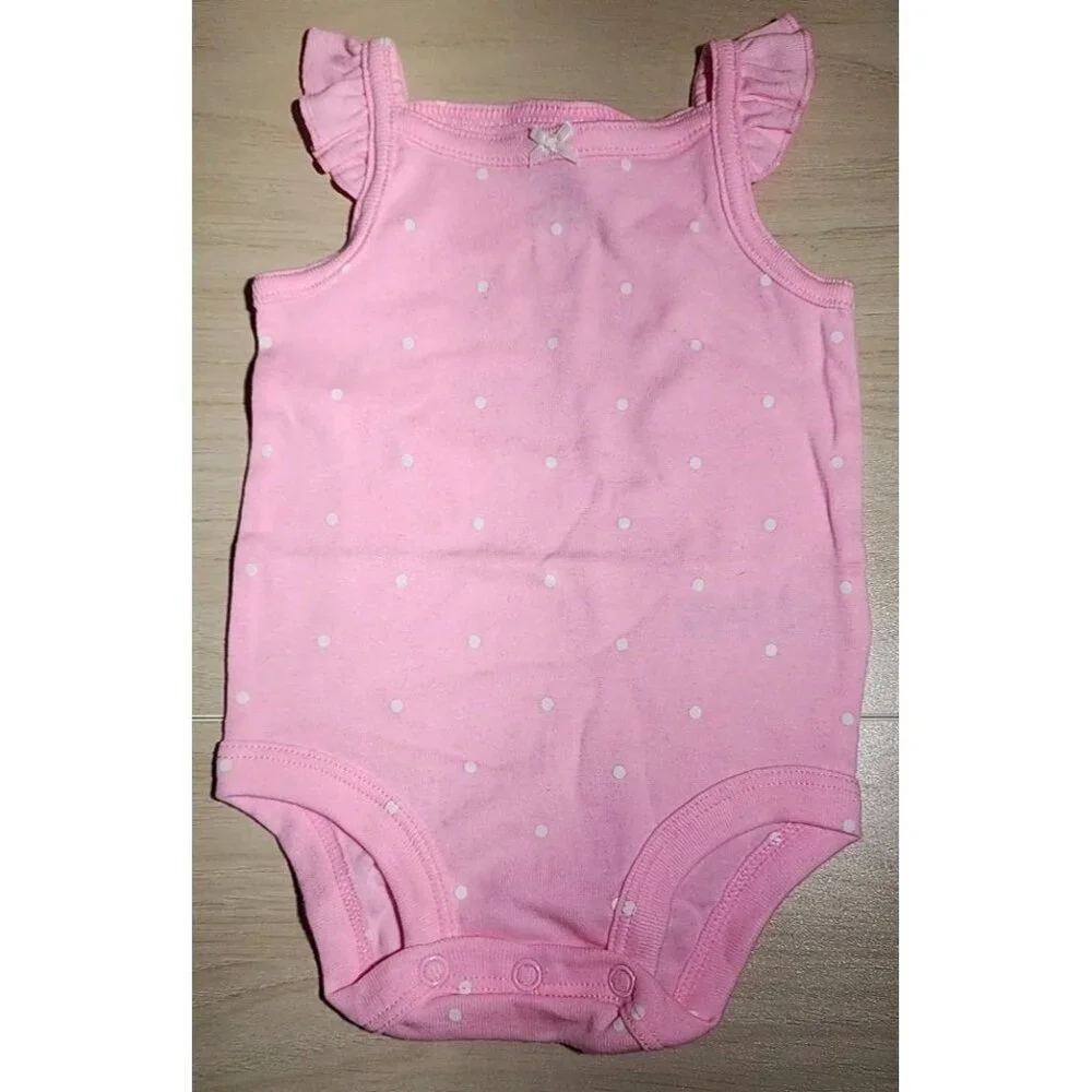 3 piece Carter's Size 6 Months Infant Girls Blue Tropical Tank Top, Short Set